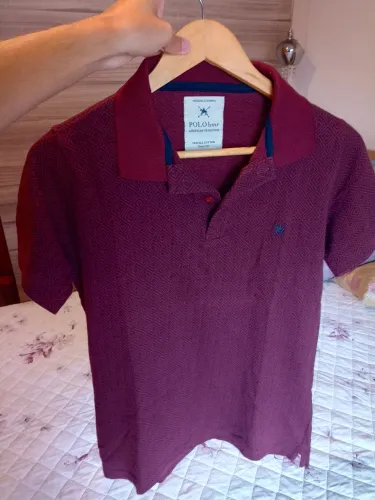 Polo bordô/vinho texturizada special cotton