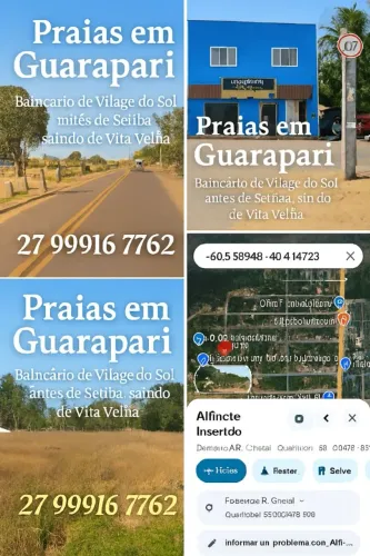 Lotes Balneário de Vilage, Guarapari, financiamento próprio, no cartório em boletos, troco