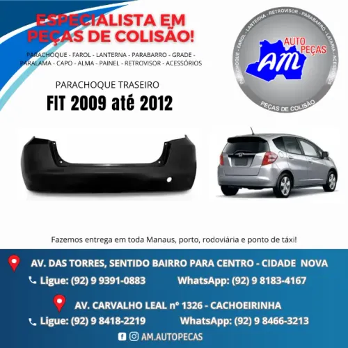 parachoque traseiro fit 09/12