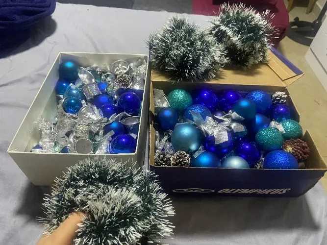 Kit decoração natalina Azul - Semi Novo