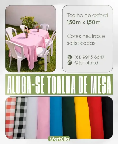 Aluguel de toalhas de mesa