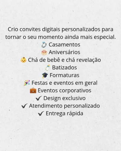 Faço convites personalizados