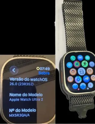 Apple Watch Ultra 2 GPS+ Celular. Caixa em titânio de 49 mm e pulseira em estilo milânes