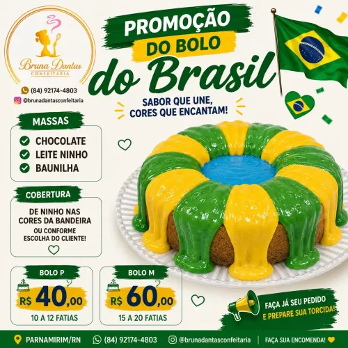 Bolo Temático do Brasil | Parnamirim e Região