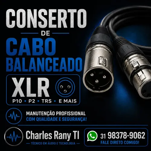 Conserto de Cabos XLR, P10 e P2 para Eventos, Igrejas e Sonorização