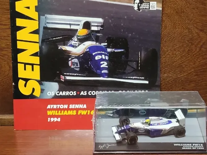 Ayrton Senna Williams FW16 1994 Coleção Lendas Brasileiras Automobilismo F1 Miniatura 1/43