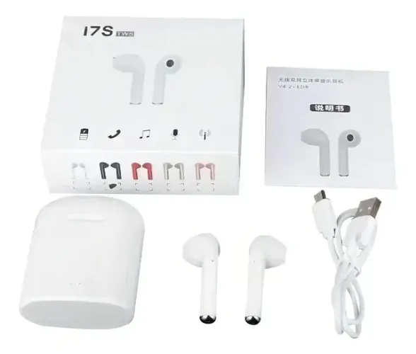 Fone De Ouvido Sem Fio Bluetooth 5.0 I7 Tws Mini Android Cor Branco