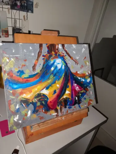 Quadro "Dança em cores" - Acrílico sobre tela 30cmx20cm