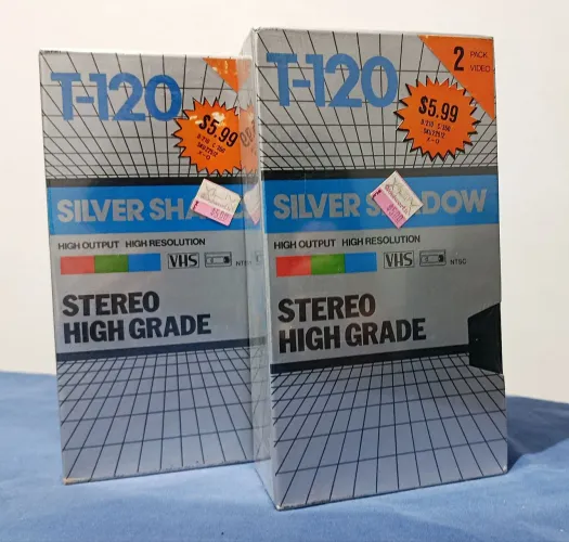 Lote 2 Kits Fita VHS Virgem Silver Shadow T-120, Lacradas - 4 Fitas (Intactas)