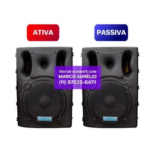 2x Caixas CSR CSR3000A  Preto 200W RMS Woofer Bivolt Ativa e Passiva - R$ 5.000 o Kit