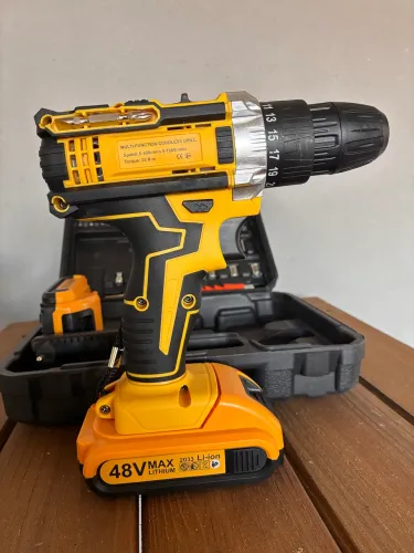 Parafusadeira Furadeira 48V Sem Fio 2 Baterias + Maleta