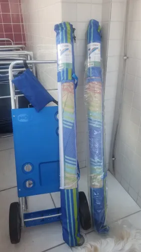 Kit Praia Completo - Carrinho MOR + 2 Guarda-Sóis Bel Lazer