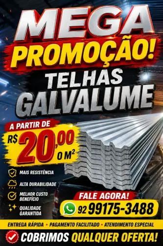 ? TELHAS GALVALUME A PARTIR DE 20,00 O M²