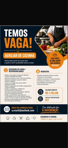 AUXILIAR DE COZINHA RESTAURANTE SELF SERVICE