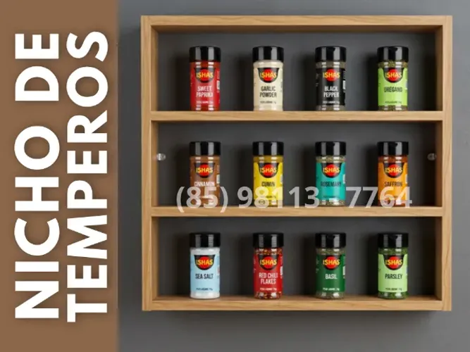 Nicho para Temperos | Organizador de Condimentos | Pronta Entrega