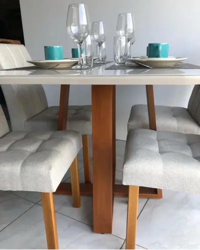 Mesa de Jantar 120x80cm com 4 Cadeiras