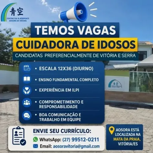 VAGA PARA CUIDADORA DE IDOSOS 