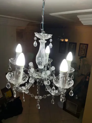 Lustre candelabro pendente para 5 lâmpadas