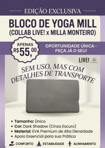 Bloco De Yoga EVA LIVE! Collab Milla Monteiro (com Detalhes)