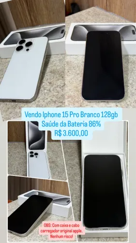 IPHONE 15 PRO BRANCO 128gb 