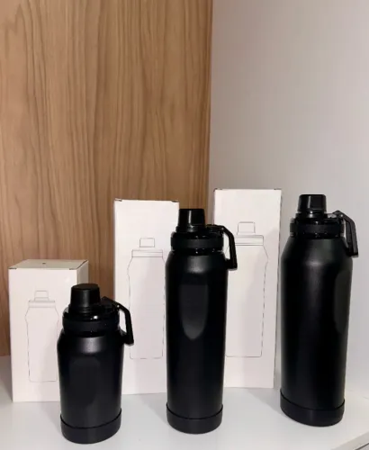 Garrafa Térmica Aço Inox - 24h Gelado (350ml 650ml 950ml)