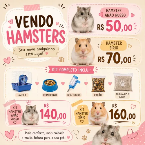 Hamster e kit de hamster