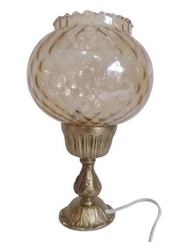 abajur em bronze com tulipa ambar bola