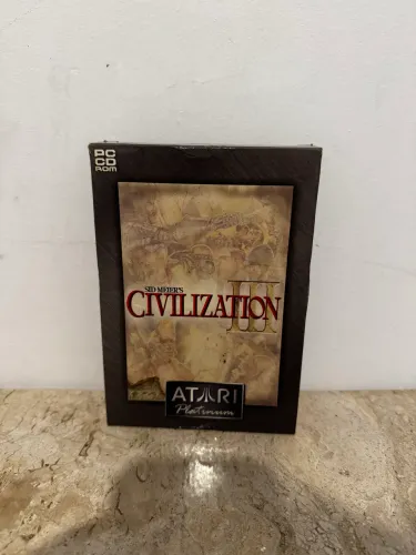 Jogo Civilization 3 Atari Platinium Duplo com Caixa + Manual - PC Original Colecionador