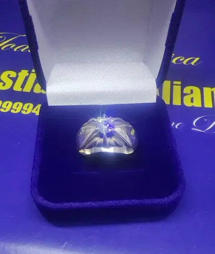 Anel Pé de Cabra Prata 950 Pedra Zircônia 5 mm Peso 7.00 Gramas                           