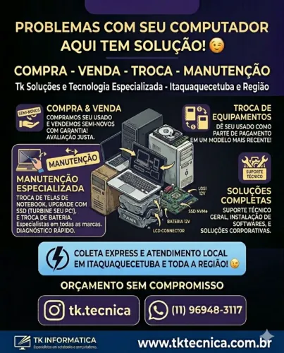 TK Assistência Técnica Notebook e Desktop em 24h