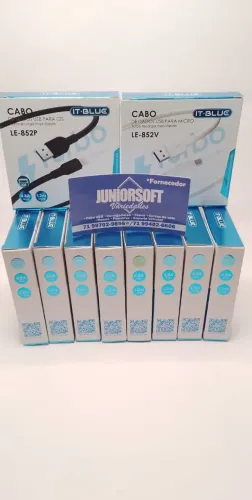 Kit com 10 cabos USB tipo C e V.8 para revenda