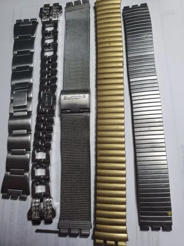 LOTE PULSEIRA SWATCH ORIGINAL AÇO ESTOQUE ANTIGO NOVO