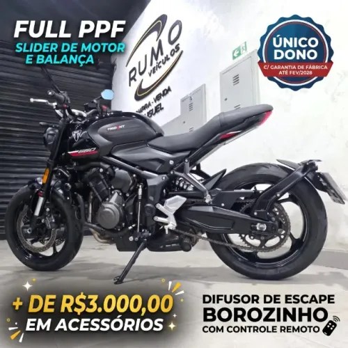 Triumph Trident 660 -2026 c/ 6.000KM + de R$3.000 em acessorios e garantia até 02/2028