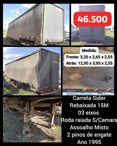 Carreta Sider Rebaixada 3 eixos 1995