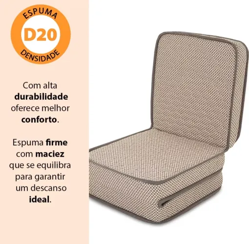 Puff Colchonete Dobrável / Sofá 3 em 1 Solteiro BF Colchões