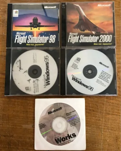 microsoft flight simulator 98 e 2000 + windows 95 e 98 + works 6.0