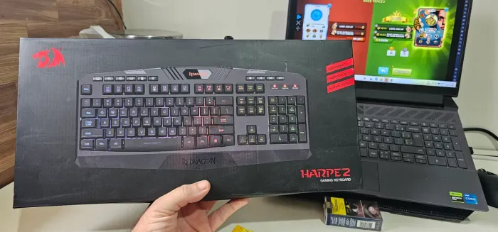 Teclado Gammer Redragon Harpe 2 - Membrana. Com RGB.