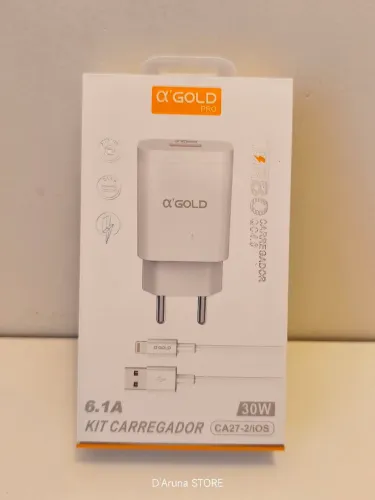 Kit carregador turbo 30W IOS iPhone Lightning 