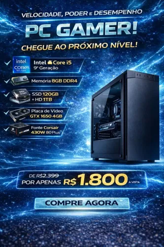 Pc Gamer Core i5 8GB SSD 120GB GTX 1650