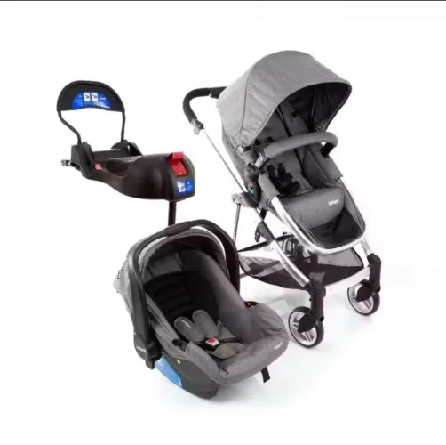 Carrinho de bebê com bebê conforto e base Marca Ifantiinfantil