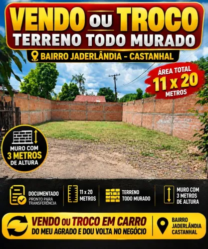 VENDO TERRENO OU TROCO EM CARRO DO MEU AGRADO