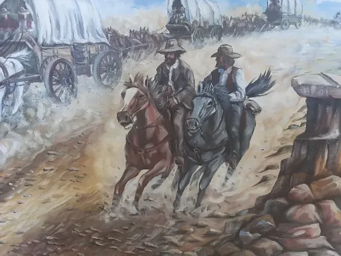 Quadro Original Miro Cavazzana - Tela Velho Oeste / Caubóis (0,80m x 1,10m)?