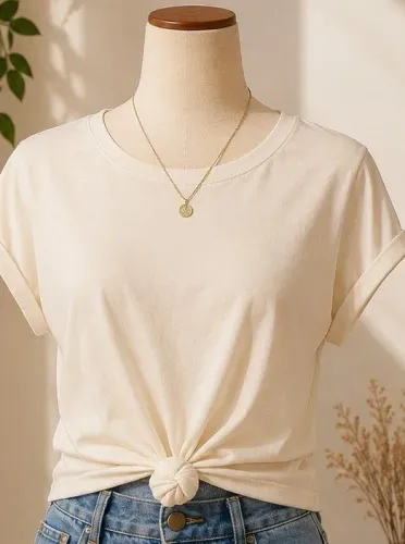 Blusa amarelo Manteiga com amarração tam. P/M