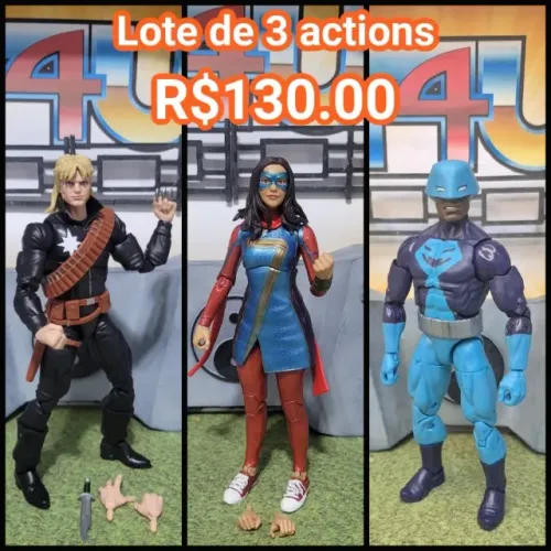 Lote com 3 marvel legends