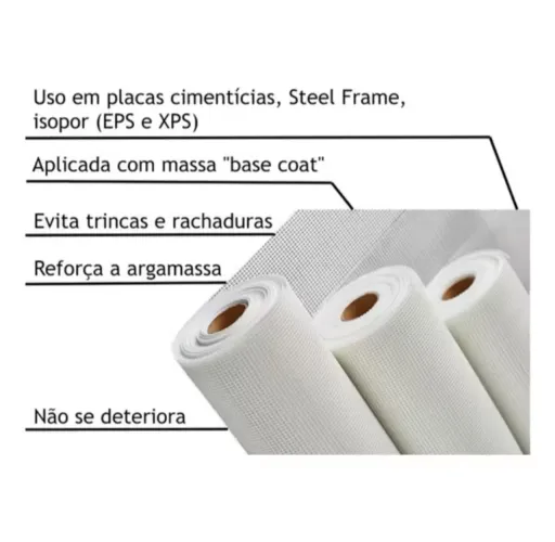 EPS + Tela Fibra de Vidro + Massa Acrílica 
