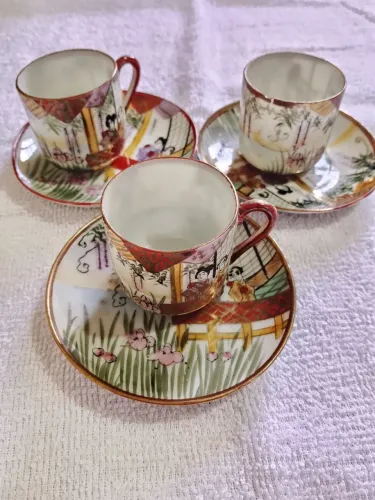 Jogo de xícaras porcelana japonesa (1930 a 1950)