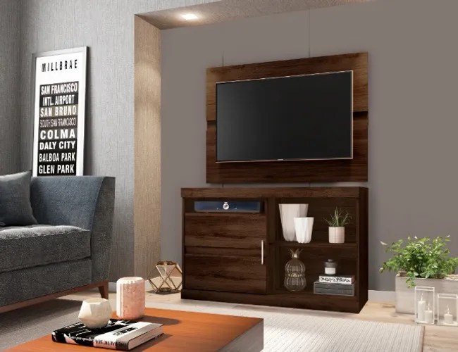 Conjunto Rack + Painel ( Évora ) comporta TV até 43'' = Frete grátis!