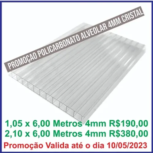 Policarbonato Alveolar 4mm Cristal.