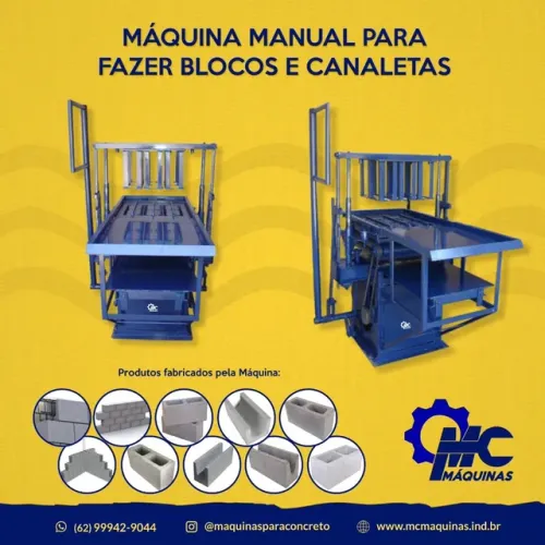 Máquina manual para fabricar blocos e canetas de cimento