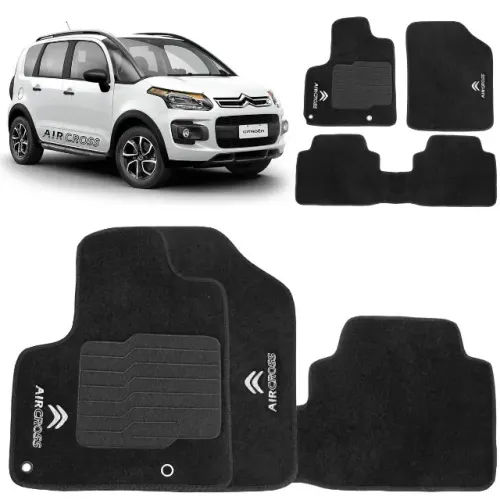 Tapete Carpete Citroen AirCross - Preto 3PÇ